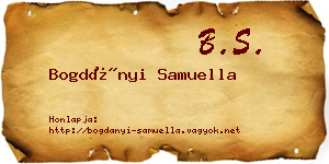 Bogdányi Samuella névjegykártya